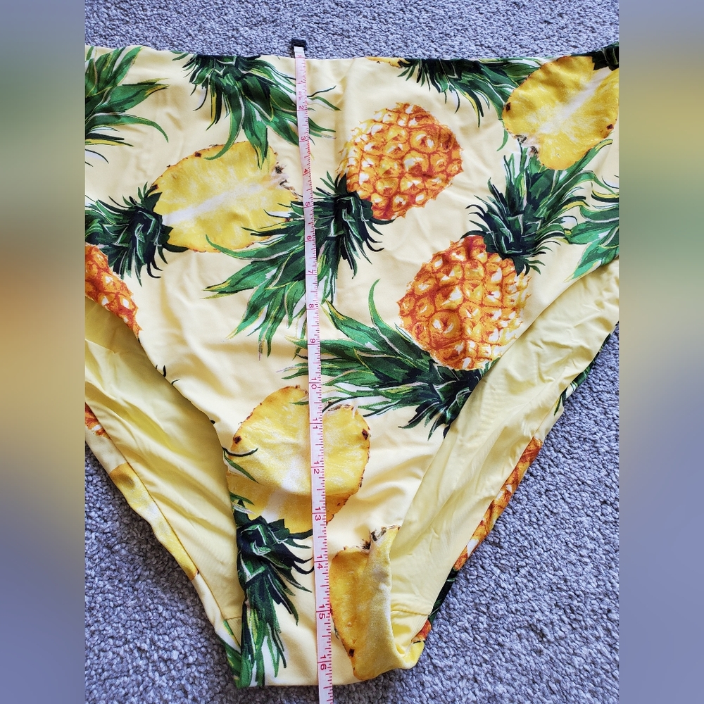 Anthropologie plus printed high waist bikini bottoms, 3X, yellow - Picture 7 of 8